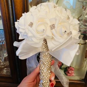 Beautiful silk bouquet with crystals